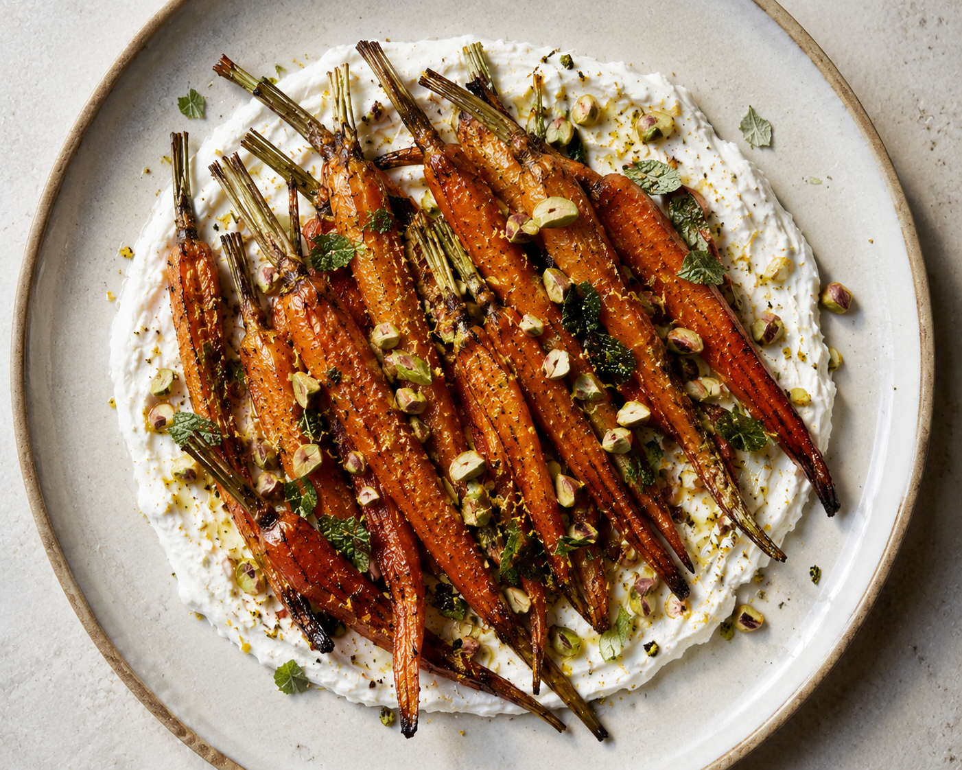 Roasted Dutch Carrots with Whipped Labneh