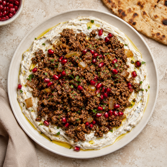 Spiced Lamb Mince with Eggplant Labneh