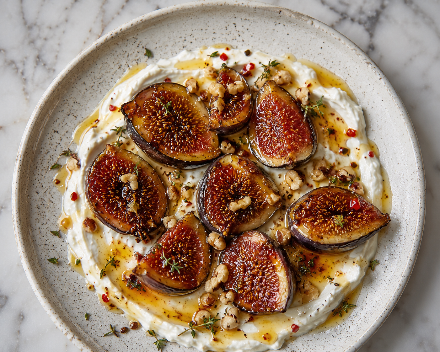 Baked Figs, Labneh & Hot Honey