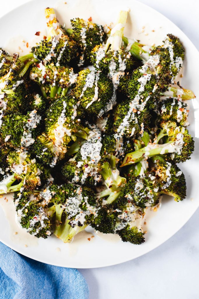 Roasted Broccolini with Tahini Sauce
