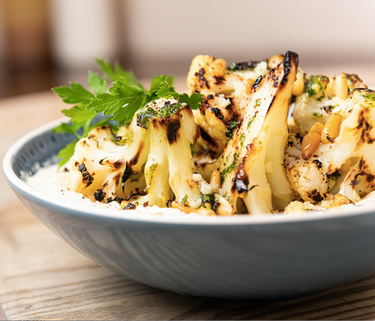 Roasted Cauliflower Hummus Bowl