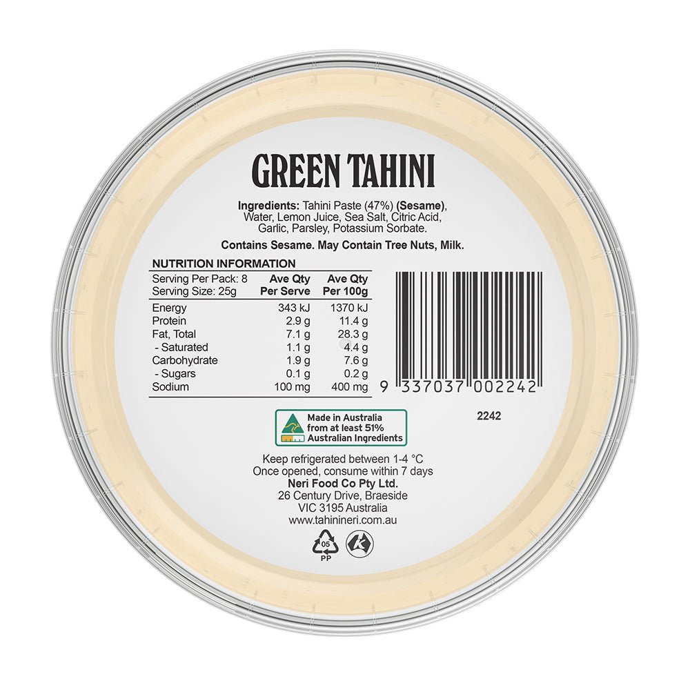 Green Tahini - Tahini Neri