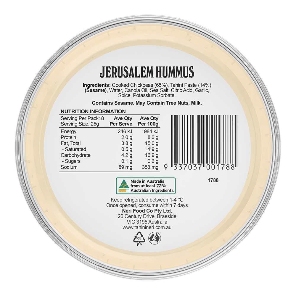 Jerusalem Hummus - Tahini Neri